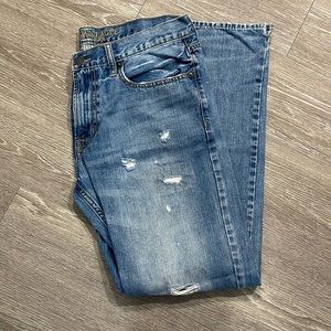 A&E Lightly Distressed, Bootcut Light-Wash Jeans!